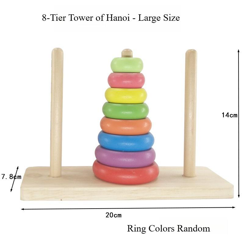 Wooden Tower of Hanoi Rainbow Stacking Toy Kids Color Recognition Sorting Ring Matching Block Early Educational Puzzle GiftMX003
Wooden Tower of Hanoi Rainbow Stacking Toy Kids Color Recognition Sorting Ring Matching Block Early Educational Puzzle GiftMX003