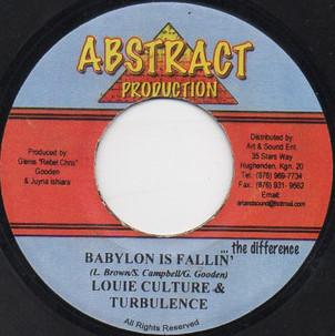 7inch Record TURBULENCE, LOUIE CULTURE / ANTHONY - Babylon Is Fallin / Suspicions NONE Abstract Produc 2003 Jamaica Reggae, Ska & Dub Used
7inch Record TURBULENCE, LOUIE CULTURE / ANTHONY - Babylon Is Fallin / Suspicions NONE Abstract Produc 2003 Jamaica Reggae, Ska & Dub Used
