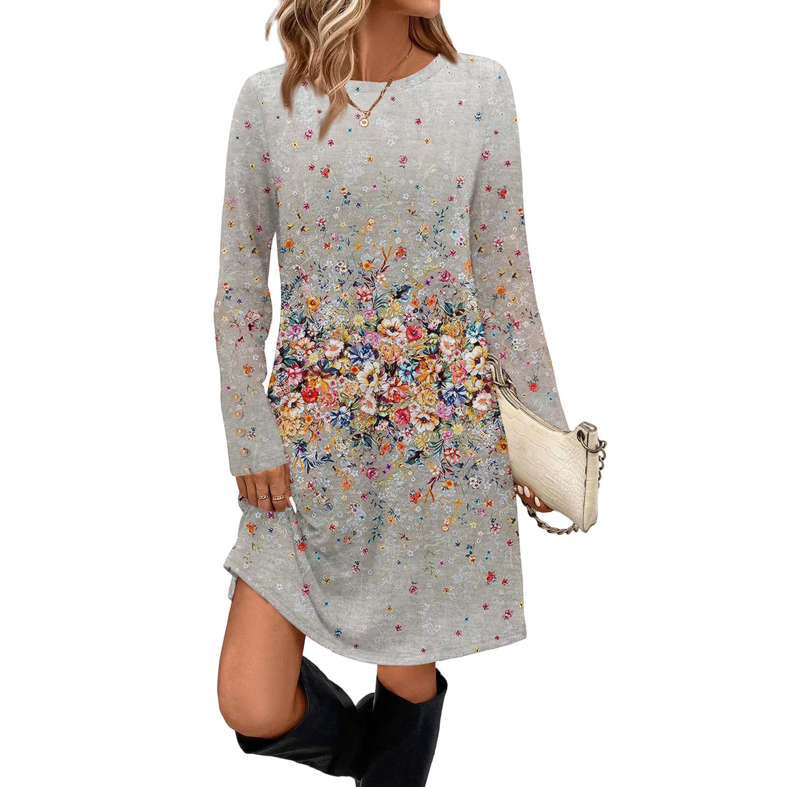 Women s Fashion Casual Dress With Pocket Decorative Buttons, Round Neck And Long Sleeves L хакі
Women s Fashion Casual Dress With Pocket Decorative Buttons, Round Neck And Long Sleeves L хакі