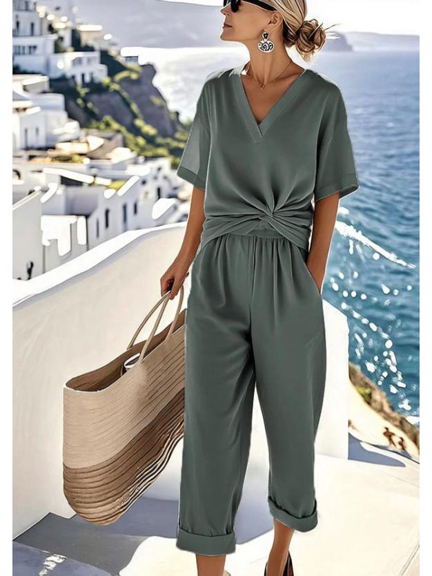 2026 Women s European and American Summer Fashion Solid Color Irregular Short Sleeve Set L зелений
2026 Women s European and American Summer Fashion Solid Color Irregular Short Sleeve Set L зелений