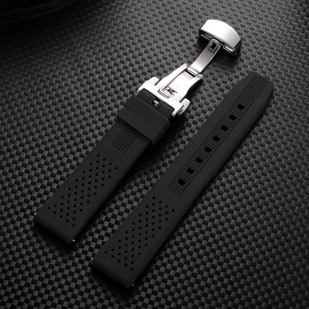 Silicone Rubber Watch Band Butterfly Buckle 16 18 20 22mm 24mm Quick Release Bracelet for Seiko Men Women Sport Breathable Strap 24mm
Silicone Rubber Watch Band Butterfly Buckle 16 18 20 22mm 24mm Quick Release Bracelet for Seiko Men Women Sport Breathable Strap 24mm