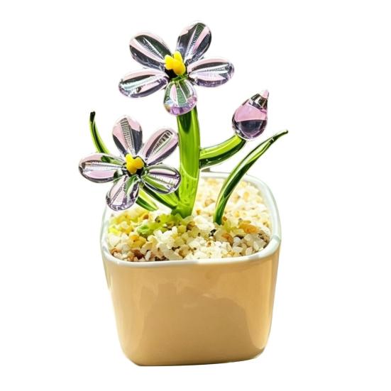 Yousheng Mini Hand Blown Glass Artificial Flower Handmade Forget-Me-Not Flower Figurine in Pot Faux Crystal Flower Ornament Gifts for Women on
Yousheng Mini Hand Blown Glass Artificial Flower Handmade Forget-Me-Not Flower Figurine in Pot Faux Crystal Flower Ornament Gifts for Women on