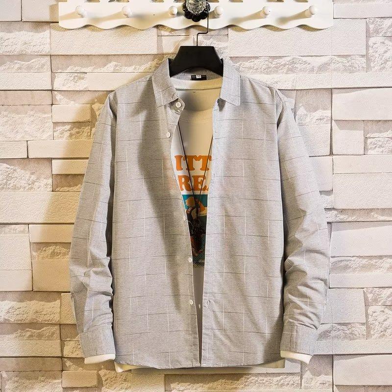 Весна и осень Мужская корейская рубашка Slim-Fit с длинными рукавами Молодежь Все-Matching Повседневная рубашка Новая мода Принт Мода
Весна и осень Мужская корейская рубашка Slim-Fit с длинными рукавами Молодежь Все-Matching Повседневная рубашка Новая мода Принт Мода