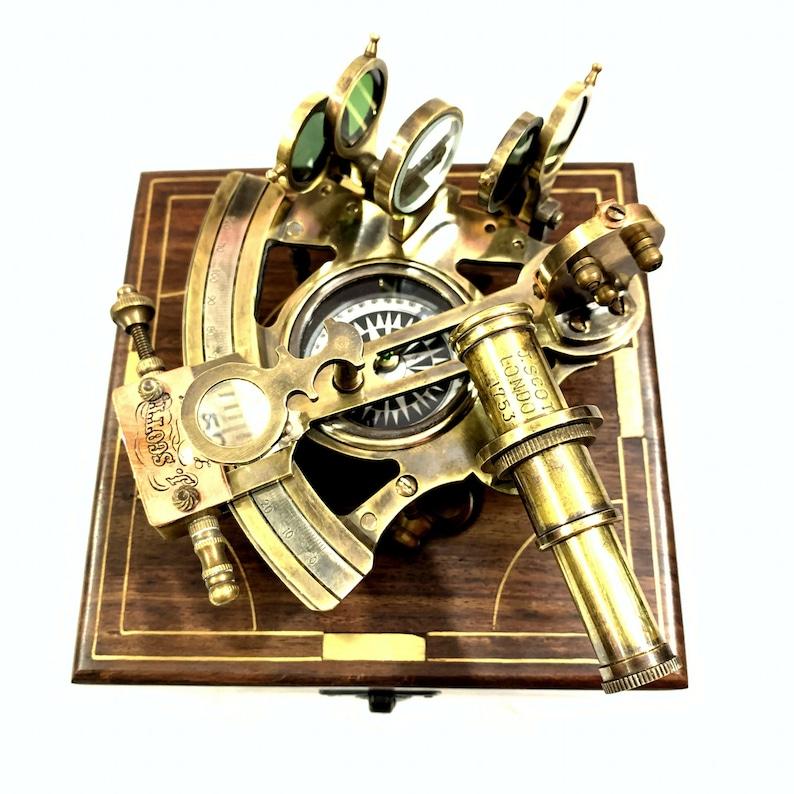 Navigation Sextant J. Scott London with Compass Hardwood Box/Astrolabe Marine Sextant/Ship s Instruments Sailor Sextant
Navigation Sextant J. Scott London with Compass Hardwood Box/Astrolabe Marine Sextant/Ship s Instruments Sailor Sextant