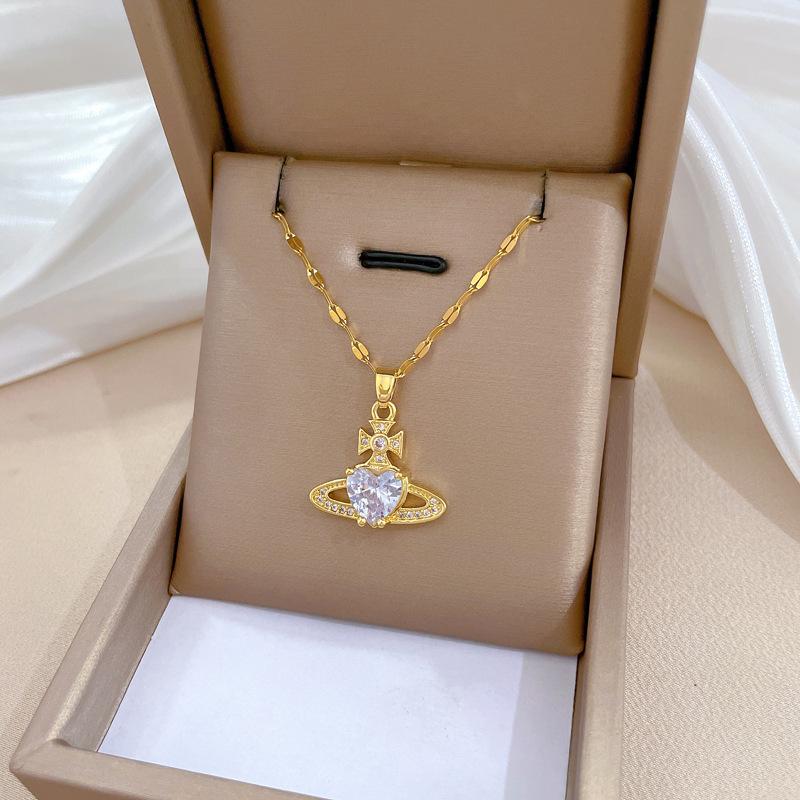Titanium Steel Planet Love Light Luxury Temperament Full Diamond Necklace Women S Versatile Clavicle Chain Titanium Steel Chain
Titanium Steel Planet Love Light Luxury Temperament Full Diamond Necklace Women S Versatile Clavicle Chain Titanium Steel Chain
