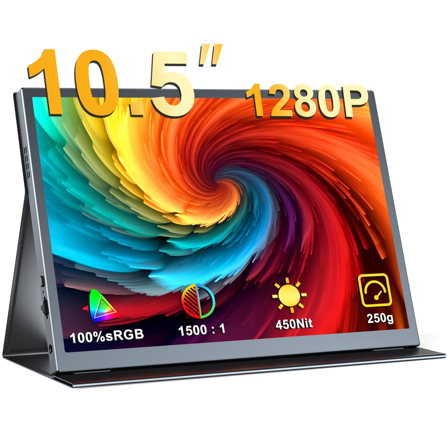 Mobile Monitor inch EVICIV Portable Display Ultra Lightweight 250g Wide Color Gamut High Brightness 450nits Automatic Image Ratio Adaptation FHD1280P
Mobile Monitor inch EVICIV Portable Display Ultra Lightweight 250g Wide Color Gamut High Brightness 450nits Automatic Image Ratio Adaptation FHD1280P