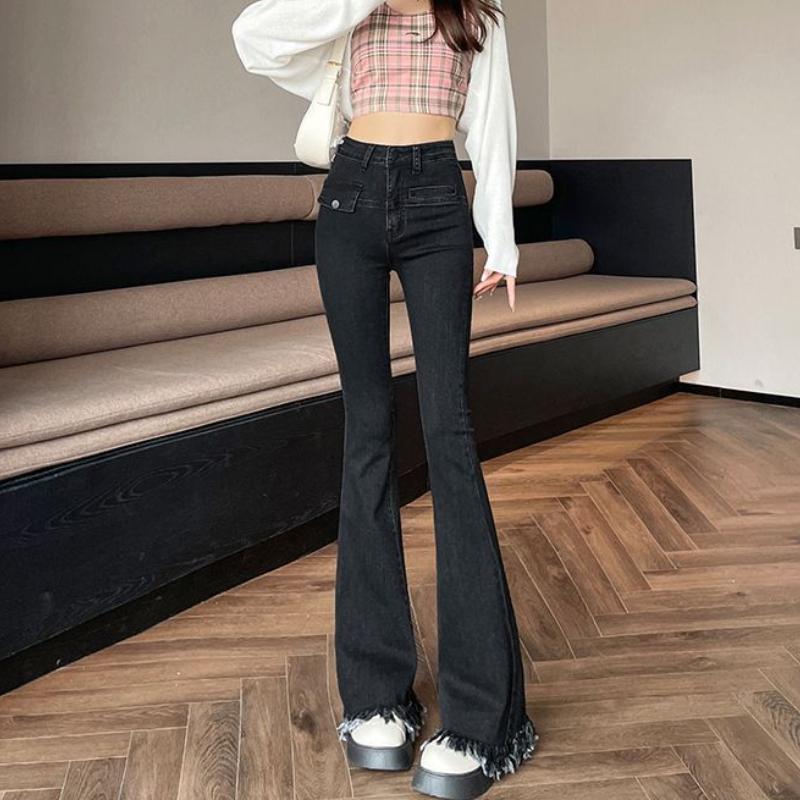 Black Tassel Jeans for Women New High-waist Slim Slim Design Bell-bottom Pants Fur-edged Horseshoe Floor Pants XXL
Black Tassel Jeans for Women New High-waist Slim Slim Design Bell-bottom Pants Fur-edged Horseshoe Floor Pants XXL