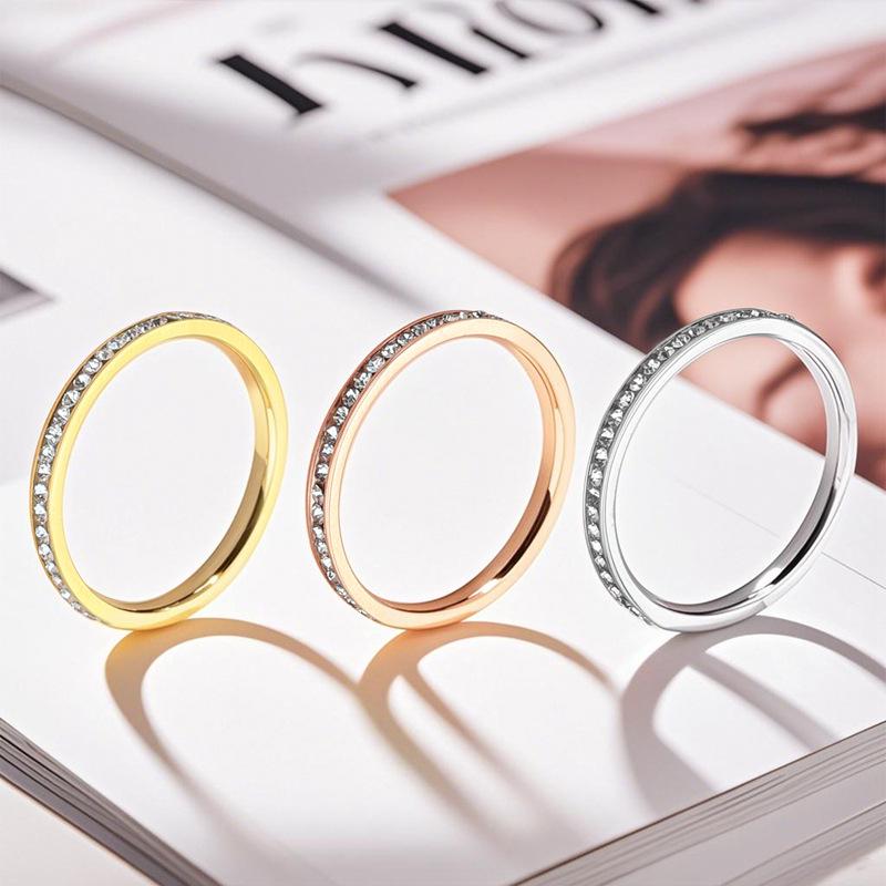 Korean Style Women s Titanium Steel Diamond Ring - Elegant, Versatile, Thin Band Jewelry Size 6 
Korean Style Women s Titanium Steel Diamond Ring - Elegant, Versatile, Thin Band Jewelry Size 6