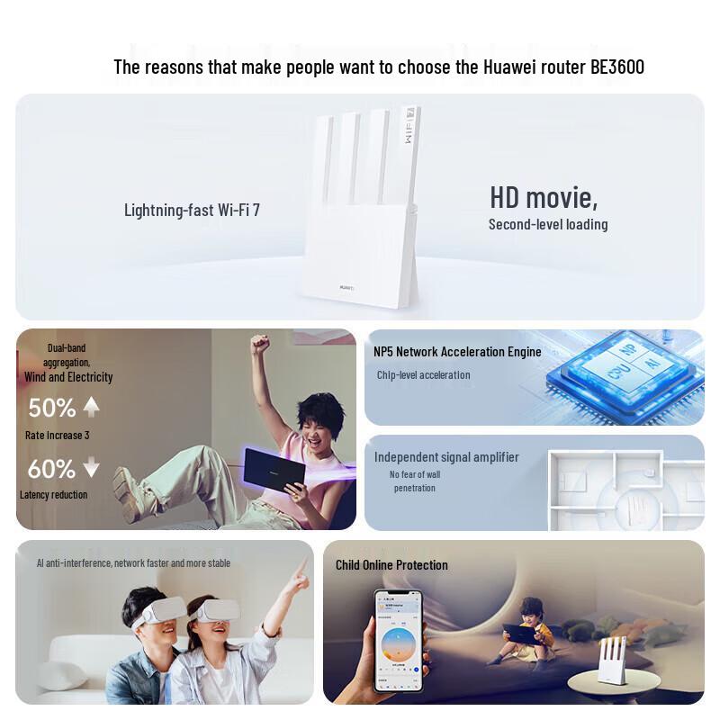 Huawei BE3 Pro WiFi 7 Router (CN version)
Huawei BE3 Pro WiFi 7 Router (CN version)