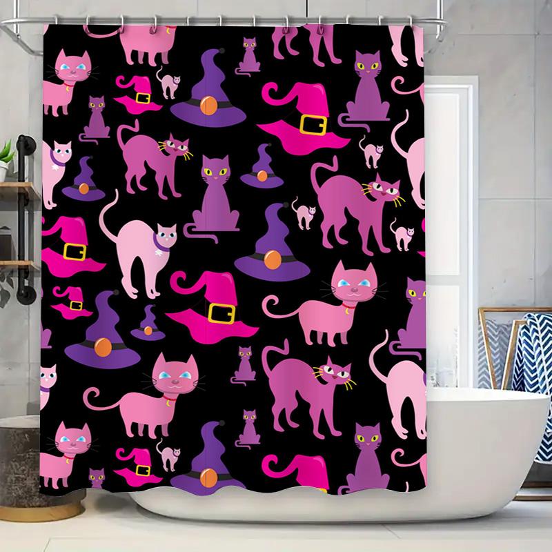 Vibrant Cats Witch Hats Shower Curtain Halloween Decorations For Bathrooms – Printed Waterproof Fabric Decoration Pink Purple Gr W60H190(CM)-1 Pcs
Vibrant Cats Witch Hats Shower Curtain Halloween Decorations For Bathrooms – Printed Waterproof Fabric Decoration Pink Purple Gr W60H190(CM)-1 Pcs
