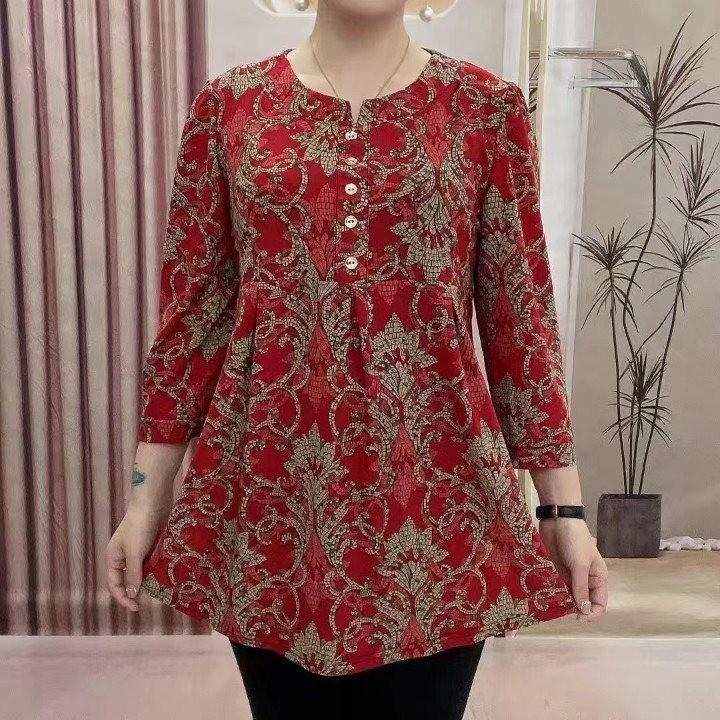 Spring Commute Round Neck Button Female Clothing Stylish Loose Midi Shirt Vintage Printed Casual 3/4 Sleeve Blouse XXXXXL червоний
Spring Commute Round Neck Button Female Clothing Stylish Loose Midi Shirt Vintage Printed Casual 3/4 Sleeve Blouse XXXXXL червоний