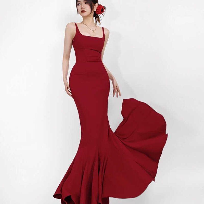 Пошаговое платье русалки Лотос однотонное весенне-летнее платье на бретелях новое вечернее платье чистое желание облегающее талию платье с длинными рукавами Rose Red S
Пошаговое платье русалки Лотос однотонное весенне-летнее платье на бретелях новое вечернее платье чистое желание облегающее талию платье с длинными рукавами Rose Red S