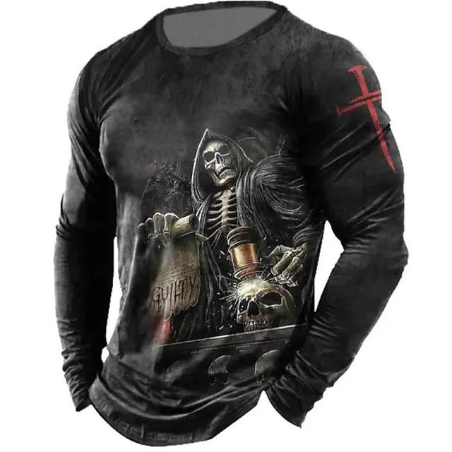 Винтажные мужские футболки с длинными рукавами с 3D принтом, футболка рыцаря для мужчин, одежда с черепом, футболки большого размера, мужская одежда, мужские топы 5XL
Винтажные мужские футболки с длинными рукавами с 3D принтом, футболка рыцаря для мужчин, одежда с черепом, футболки большого размера, мужская одежда, мужские топы 5XL