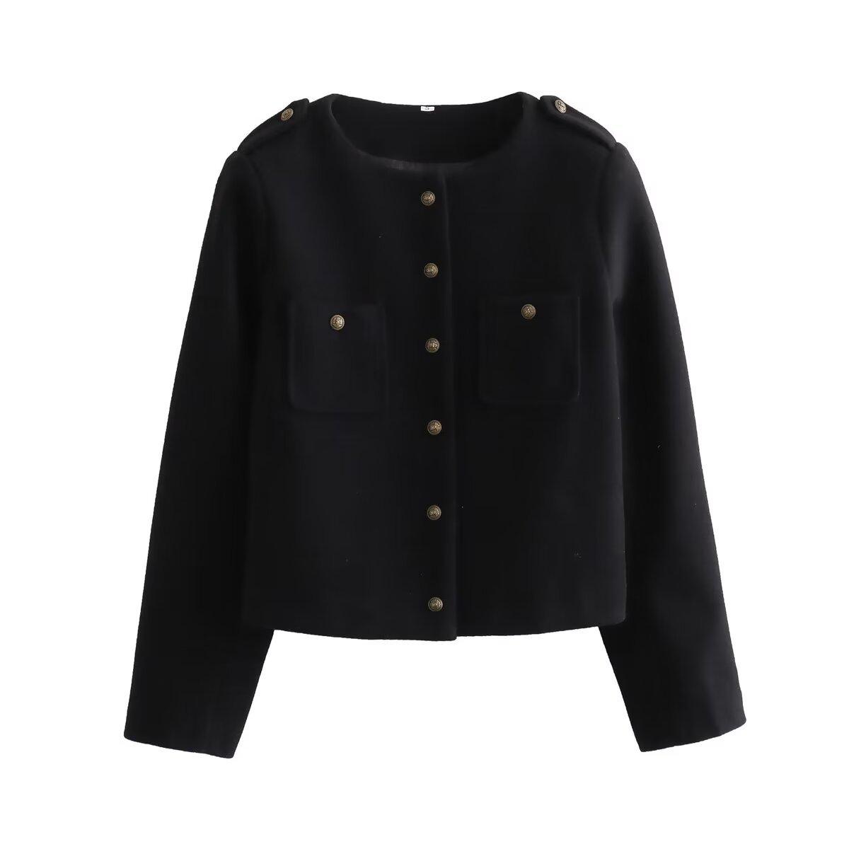 Women s Plus Size Wool Coat - 2024 Autumn/Winter European & American Fashion, Round Neck, Pocket Decor, Single-Breasted Design. Medium чорний
Women s Plus Size Wool Coat - 2024 Autumn/Winter European & American Fashion, Round Neck, Pocket Decor, Single-Breasted Design. Medium чорний