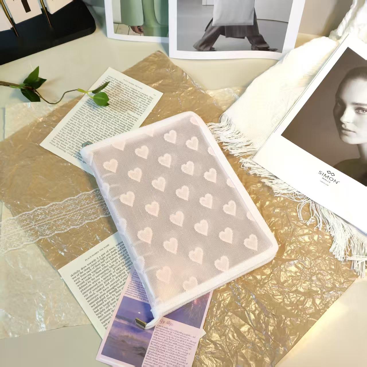 Ins Style Love Lace A5 Zipper 6-hole Loose leaf Notebook with Edge Wrapping Transparent Star chasing Handbook Storage Book, Includes 20 internal pages
Ins Style Love Lace A5 Zipper 6-hole Loose leaf Notebook with Edge Wrapping Transparent Star chasing Handbook Storage Book, Includes 20 internal pages