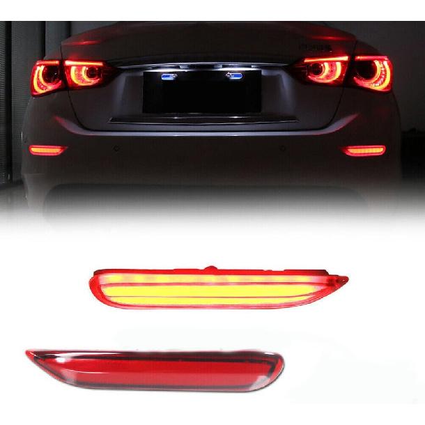 GTINTHEBOX 3D Optic Red LED Rear Bumper Reflector Brake Tail Lights w/Sequential Turn Signal Lamps, Strobe Brake Lighting Kit For Infiniti Q50 QX56 Red reflective-lens
GTINTHEBOX 3D Optic Red LED Rear Bumper Reflector Brake Tail Lights w/Sequential Turn Signal Lamps, Strobe Brake Lighting Kit For Infiniti Q50 QX56 Red reflective-lens