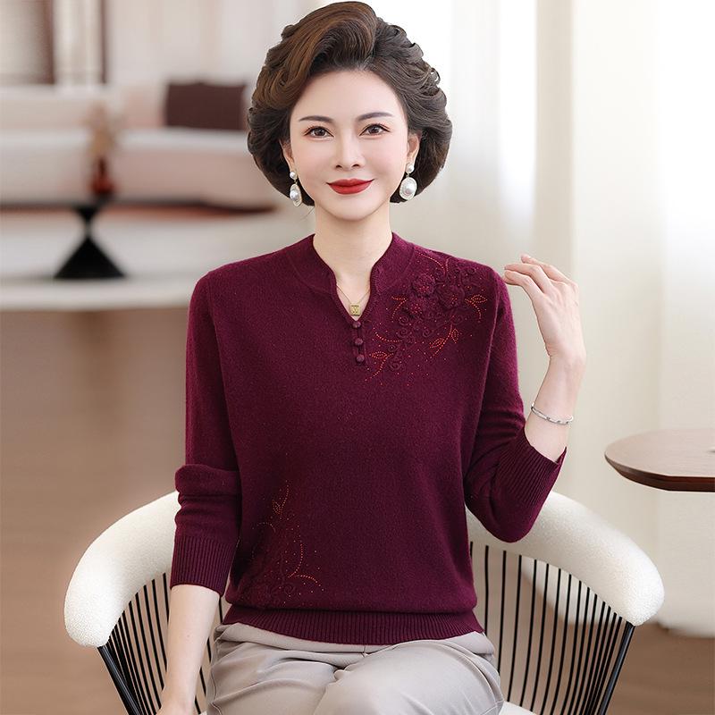 New Stylish 100% Wool Knitted Sweater for Middle-Aged & Elderly Women - Chinese Style Winter Base Layer 2XL (Recommended for 60-67.5 kg) темно-фиолетового
New Stylish 100% Wool Knitted Sweater for Middle-Aged & Elderly Women - Chinese Style Winter Base Layer 2XL (Recommended for 60-67.5 kg) темно-фиолетового