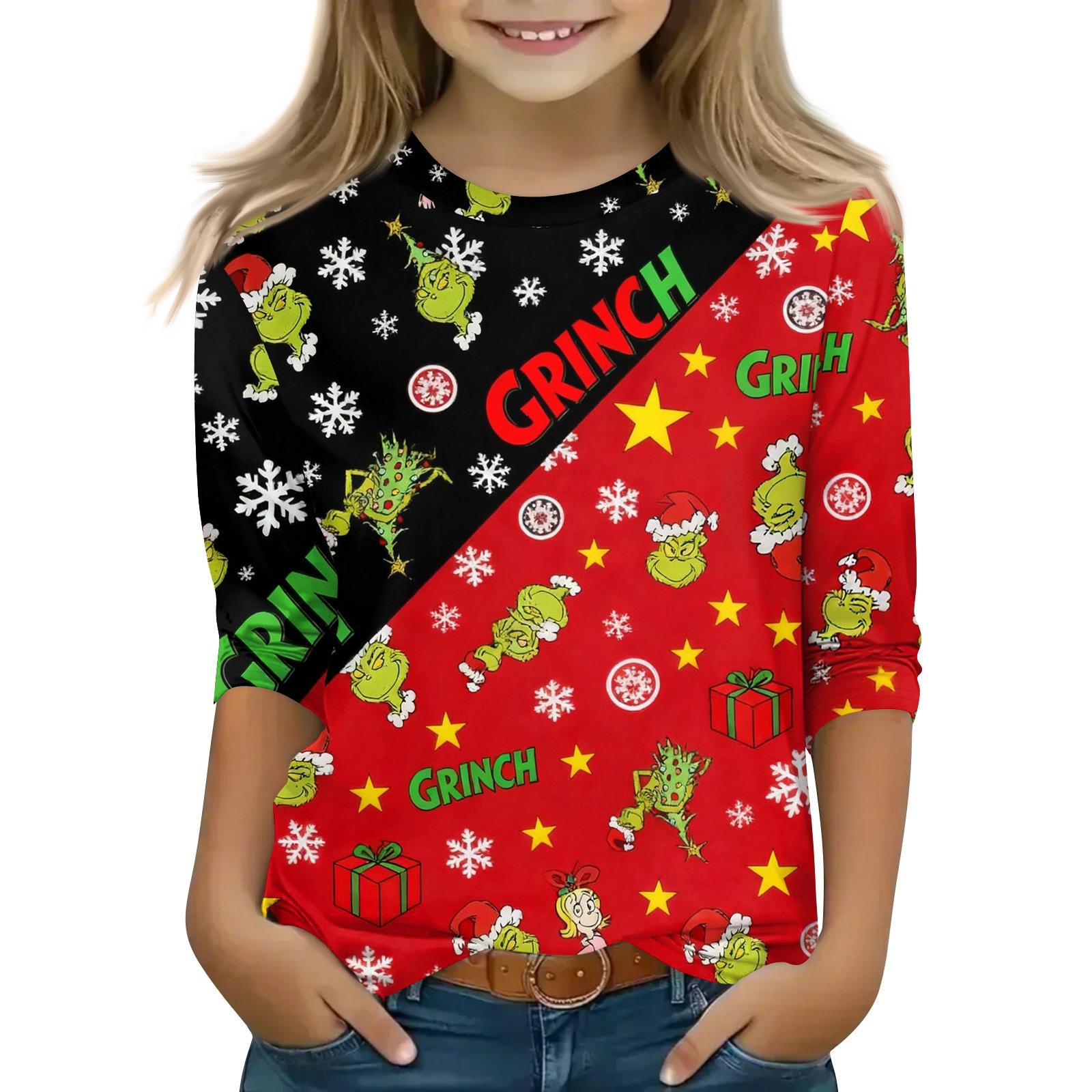 Рождественские детские топы с рукавом 3/4, повседневная футболка с принтом, на каждый день, пуловер с круглым вырезом, блузка 140 киноварь
Рождественские детские топы с рукавом 3/4, повседневная футболка с принтом, на каждый день, пуловер с круглым вырезом, блузка 140 киноварь