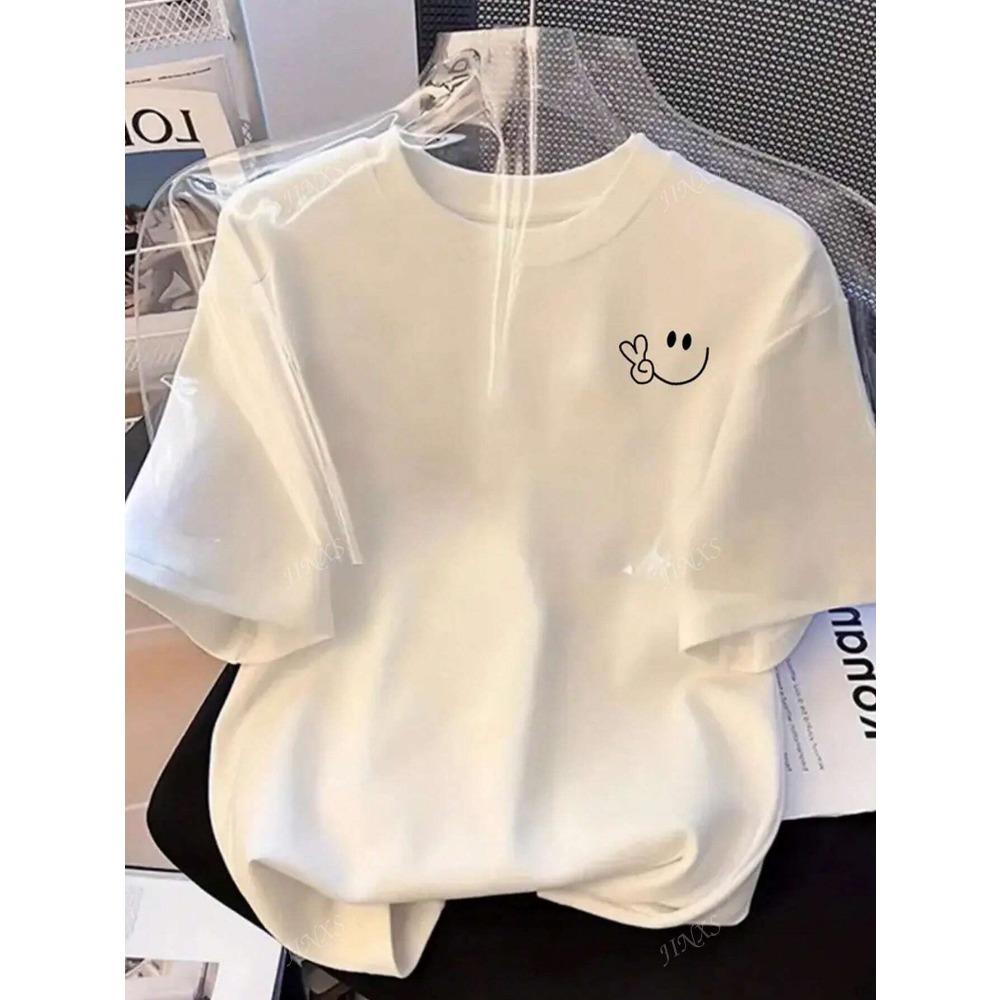 Stylish Tee with Adorable Smile and Peace Sign Design Ideal for Curvy Ladies into Playful Fashion M
Stylish Tee with Adorable Smile and Peace Sign Design Ideal for Curvy Ladies into Playful Fashion M