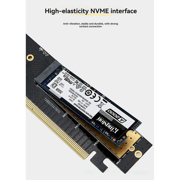 Black M.2 NVMe Adapter Card - PCIe X16 to NVMe Adapter, Material: PC. Other
Black M.2 NVMe Adapter Card - PCIe X16 to NVMe Adapter, Material: PC. Other