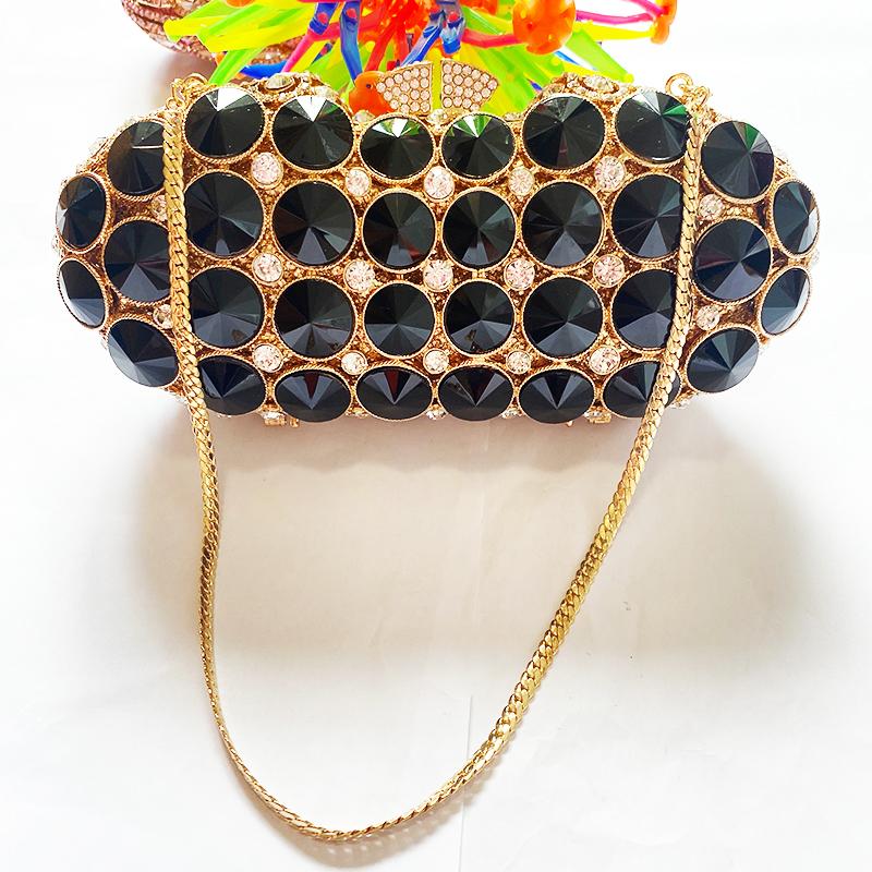 WHTUOHENG Gold Metal Evening Clutch Bag Big Rhinestone Black Crystal For Women Diamond Clutches Lady Purse Wedding Party Handbag 22.5cmX11.5cmX6.5cm
WHTUOHENG Gold Metal Evening Clutch Bag Big Rhinestone Black Crystal For Women Diamond Clutches Lady Purse Wedding Party Handbag 22.5cmX11.5cmX6.5cm