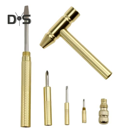 6-в-1 Маленький молоток с 3 головками отверток Компактный дизайн Портативный латунный молоток Отвертка Многофункциональный инструмент золотистый
6-в-1 Маленький молоток с 3 головками отверток Компактный дизайн Портативный латунный молоток Отвертка Многофункциональный инструмент золотистый