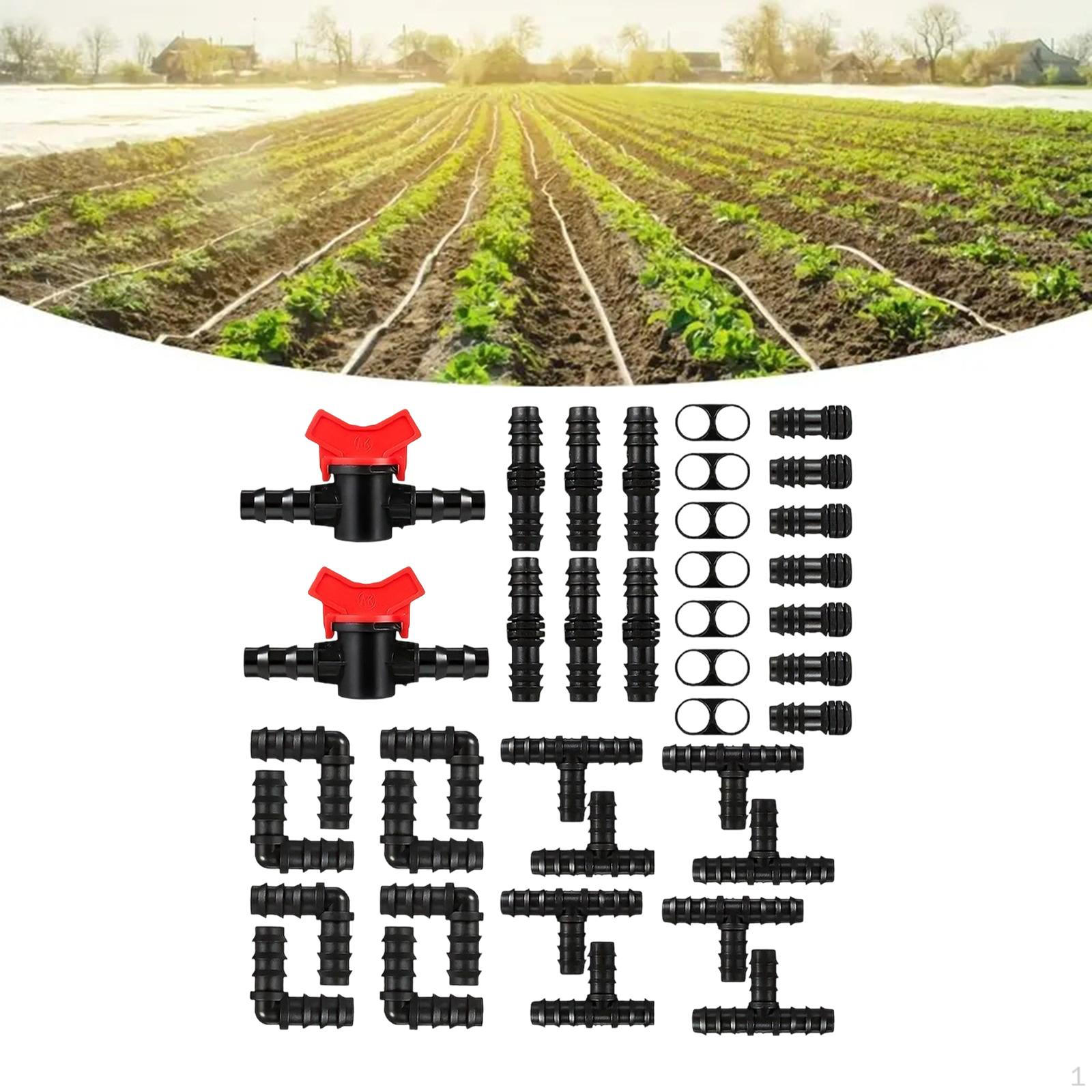 42 Pieces Drips Irrigation Fittings Kit Barbed Connectors Leakproof Stable for 1/2
42 Pieces Drips Irrigation Fittings Kit Barbed Connectors Leakproof Stable for 1/2