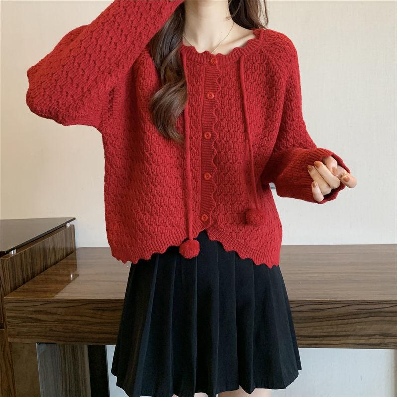Новый короткий кардиган с бантом для ранней весны, женский милый теплый трикотажный топ с темпераментом one size fits all красный
Новый короткий кардиган с бантом для ранней весны, женский милый теплый трикотажный топ с темпераментом one size fits all красный