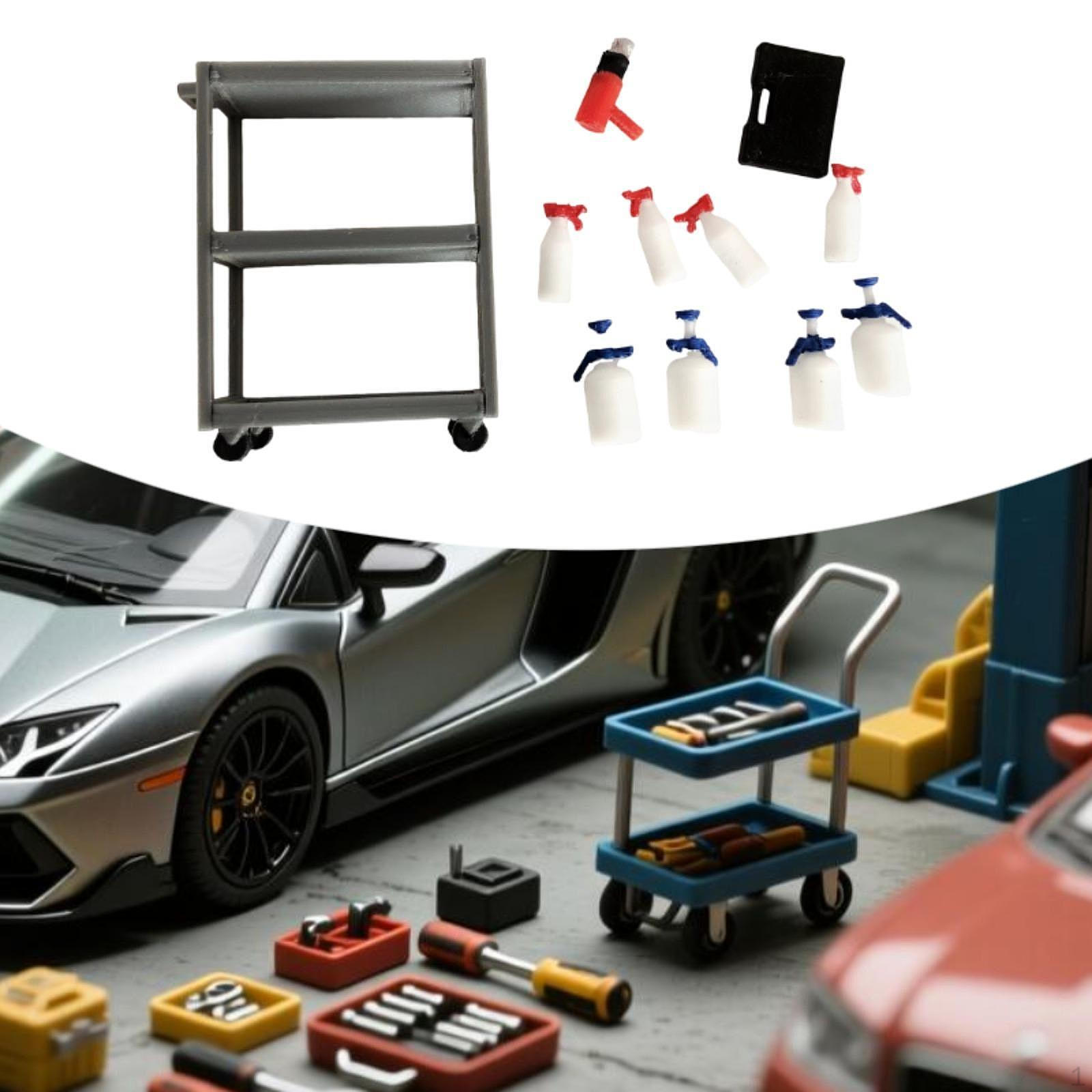 1/18 Scale Tools Storage Trolley Model Vehicles Accessories Toys Two Layer for Parking Lots style D
1/18 Scale Tools Storage Trolley Model Vehicles Accessories Toys Two Layer for Parking Lots style D