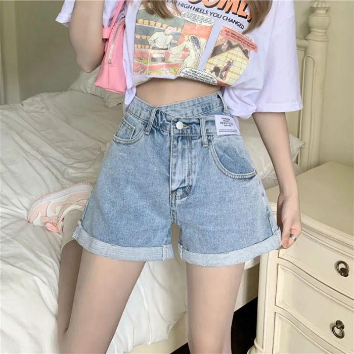 Women s High-Waist Oblique Button Irregular Denim Shorts - Casual A-Line Wide-Leg Style XX-Large чорний
Women s High-Waist Oblique Button Irregular Denim Shorts - Casual A-Line Wide-Leg Style XX-Large чорний