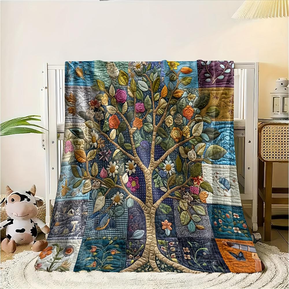 Colorful Tree Pattern Quilt Blanket , Warm and comfortable throw blanket sofa bed sofa camping trip, the best gift. 75x90cm
Colorful Tree Pattern Quilt Blanket , Warm and comfortable throw blanket sofa bed sofa camping trip, the best gift. 75x90cm