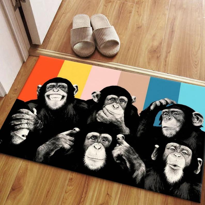 Funny Monkey Art Rug Colorful Chimpanzee Printed Carpet Machine Washable Playful Home Decor Rug Modern Funky Room Carpet 40X60CM
Funny Monkey Art Rug Colorful Chimpanzee Printed Carpet Machine Washable Playful Home Decor Rug Modern Funky Room Carpet 40X60CM