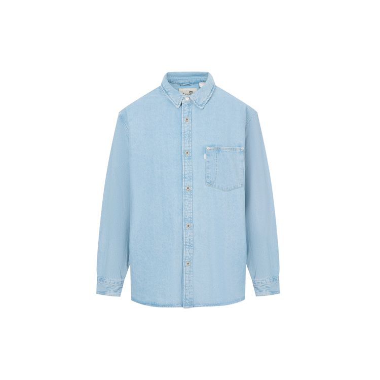 Рубашка мужская однобортная с нагрудным карманом Levis SS23 Silver Label, с длинным рукавом, синяя A3404-0002 
Рубашка мужская однобортная с нагрудным карманом Levis SS23 Silver Label, с длинным рукавом, синяя A3404-0002