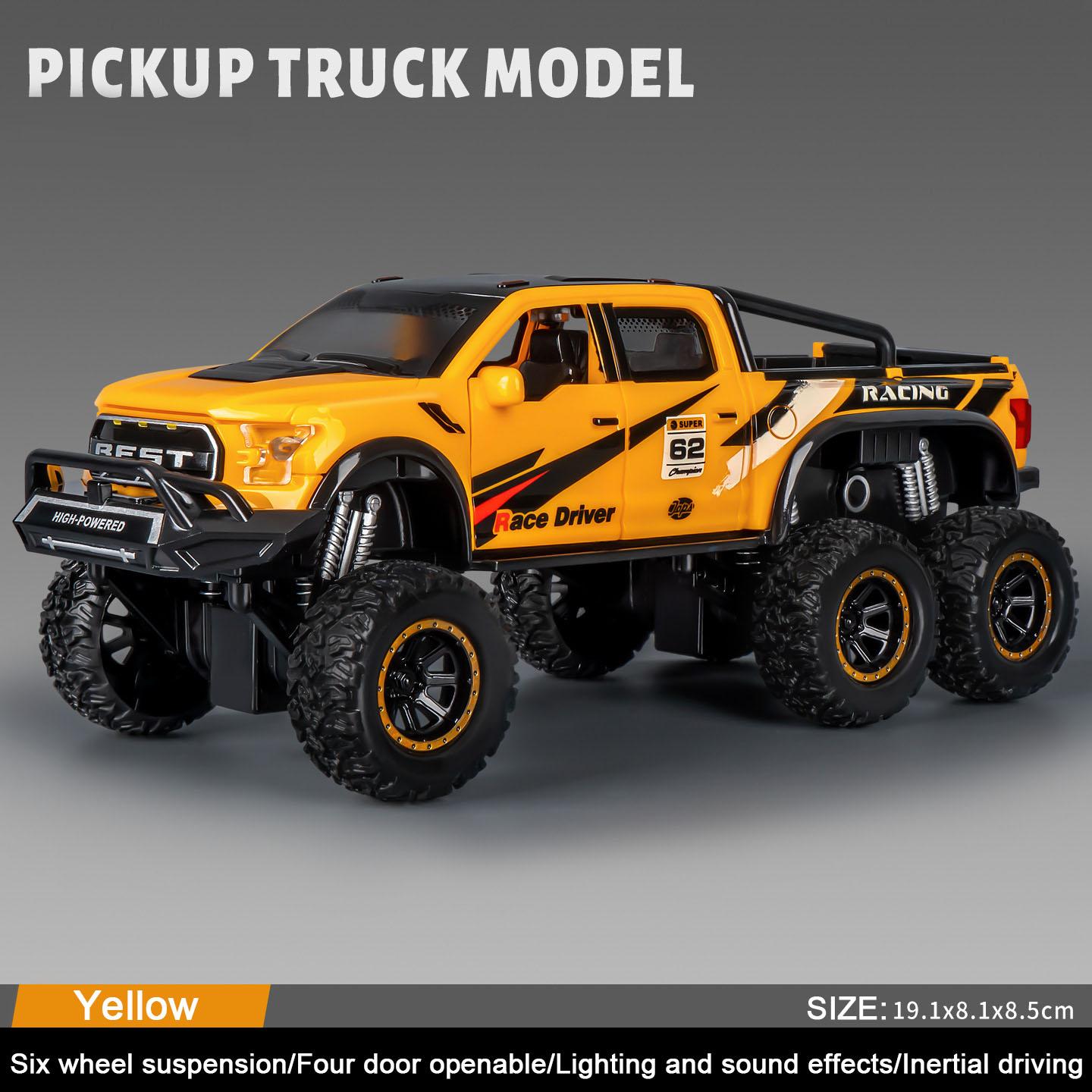 Игрушечный пикап с 6 колесами, со звуком и светом
Игрушечный пикап с 6 колесами, со звуком и светом