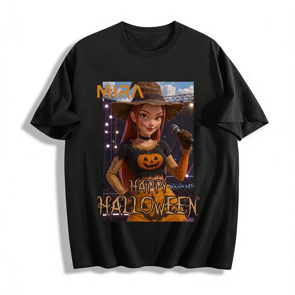 Halloween Pumpkin Scarecrow Mira Printed Top Festive Vibe Stage Style Casual Long Sleeve T-Shirt Pure cotton T-shirt XXS
Halloween Pumpkin Scarecrow Mira Printed Top Festive Vibe Stage Style Casual Long Sleeve T-Shirt Pure cotton T-shirt XXS