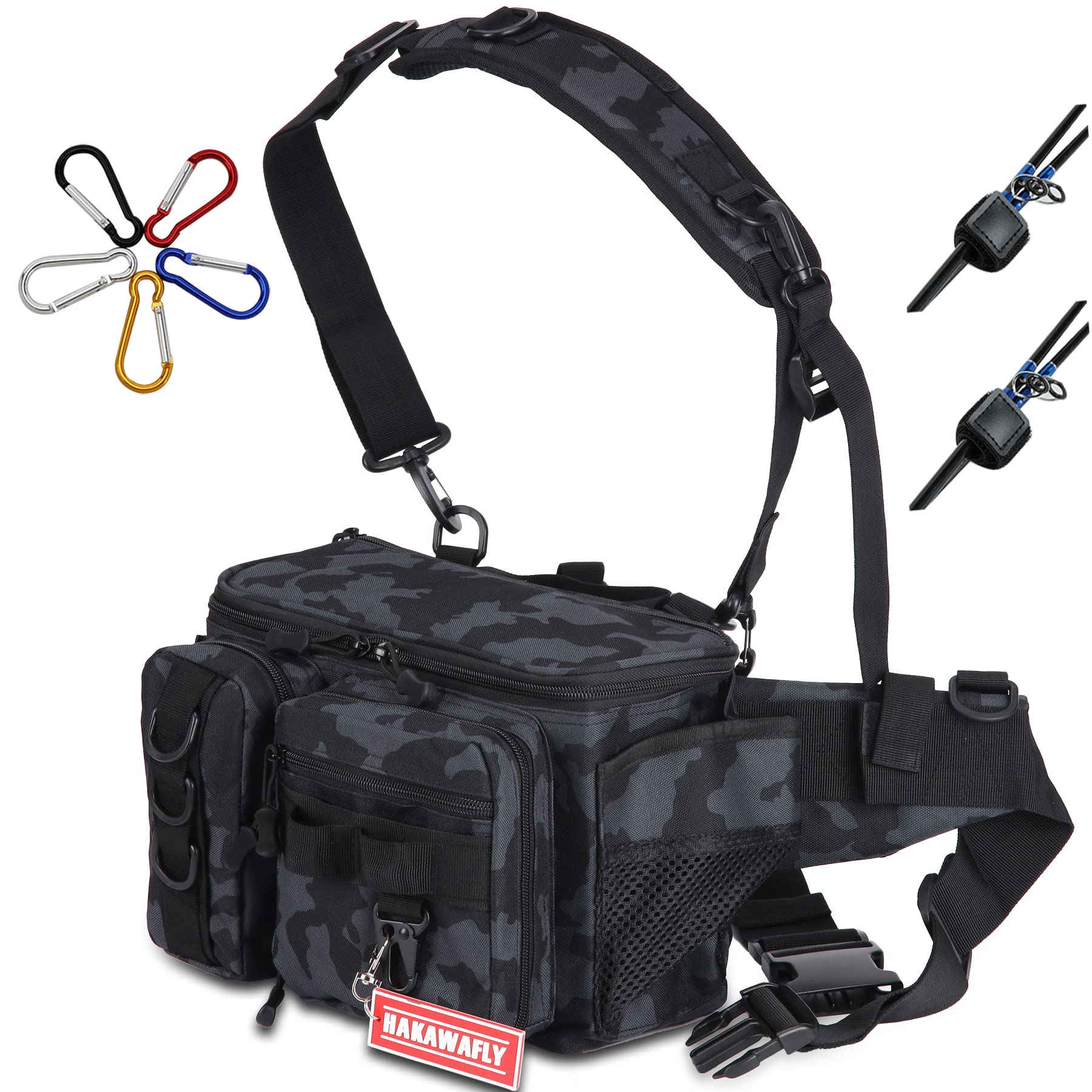 HAKAWAFLY Fishing Wide Large Waist Wide Fishing 5WAY Tackle Hip Shoulder Water Comes with 2 Rod Holders and 5 Carabiners Bag, Mouth, Capacity, Bag,
HAKAWAFLY Fishing Wide Large Waist Wide Fishing 5WAY Tackle Hip Shoulder Water Comes with 2 Rod Holders and 5 Carabiners Bag, Mouth, Capacity, Bag,