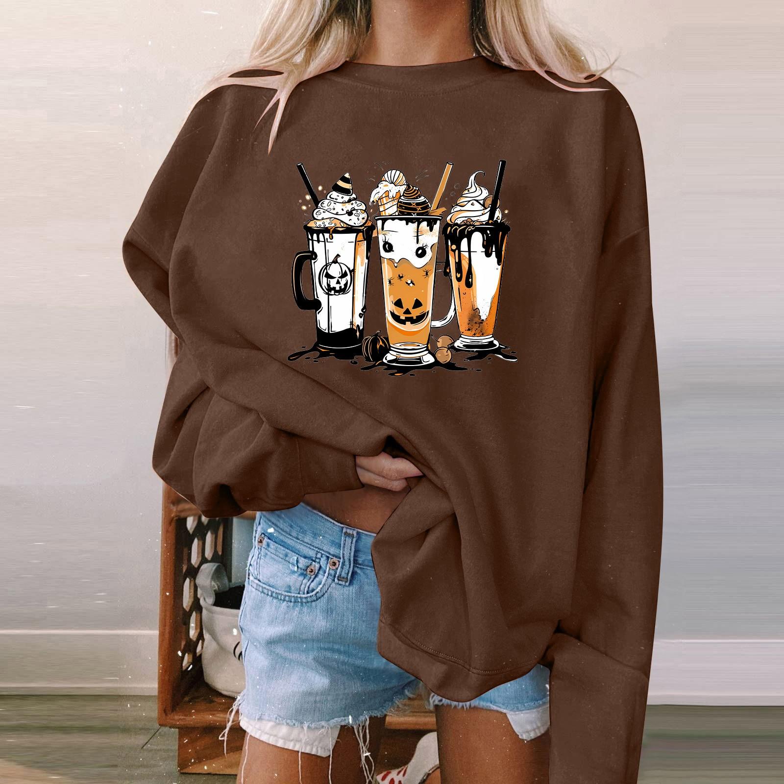 Женский пуловер с принтом Хэллоуина, круглый вырез, заниженная линия плеча, блузка с длинными рукавами XL кофейный
Женский пуловер с принтом Хэллоуина, круглый вырез, заниженная линия плеча, блузка с длинными рукавами XL кофейный