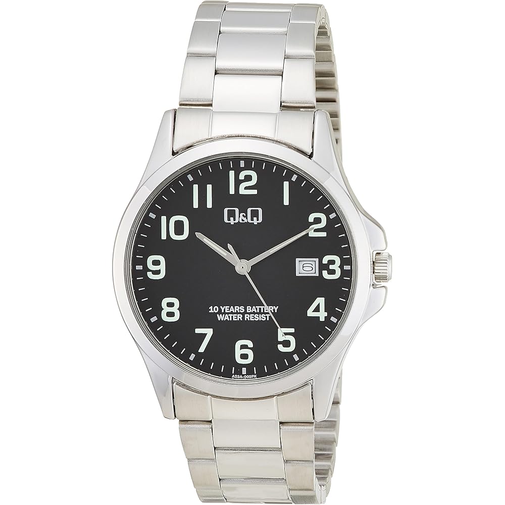 Citizen Q&Q Men s Analog Watch 10-Year Battery Life Waterproof Date Metal Band A23A-002PK Black
Citizen Q&Q Men s Analog Watch 10-Year Battery Life Waterproof Date Metal Band A23A-002PK Black