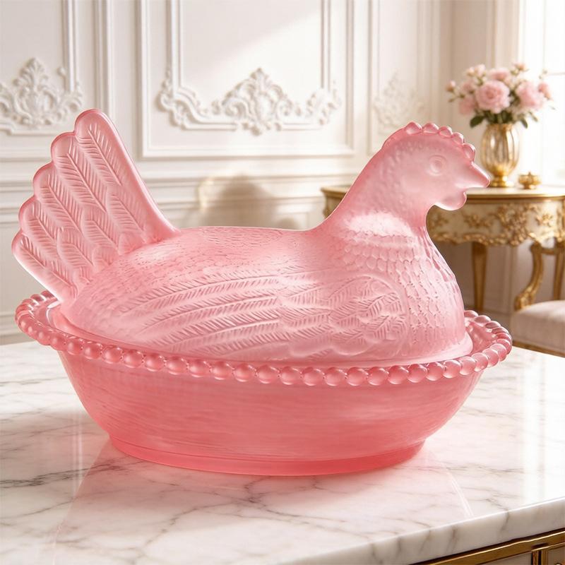 Hen On Nest Glass Dish, Crystal Glasses Candy Dish With Lid Hen-Shaped Chicken Fruit Bowl Dessert Snacks Plate Retro Bowl Jar розовый
Hen On Nest Glass Dish, Crystal Glasses Candy Dish With Lid Hen-Shaped Chicken Fruit Bowl Dessert Snacks Plate Retro Bowl Jar розовый