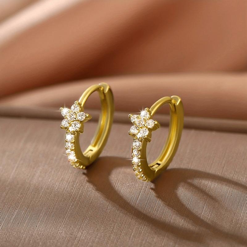 CAOSHI Exquisite Flower Design Small Hoop Earrings with Brilliant Cubic Zirconia Fashion Two Color Available Zircon for Women
CAOSHI Exquisite Flower Design Small Hoop Earrings with Brilliant Cubic Zirconia Fashion Two Color Available Zircon for Women