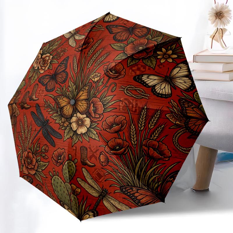 1pc Sturdy 8-Bone Auto Umbrella, Cream Ivory Floral Butterfly Meadow Umbrella, Digital Printed, Foldable Umbrella for On-the-Go Outdoor Use
1pc Sturdy 8-Bone Auto Umbrella, Cream Ivory Floral Butterfly Meadow Umbrella, Digital Printed, Foldable Umbrella for On-the-Go Outdoor Use