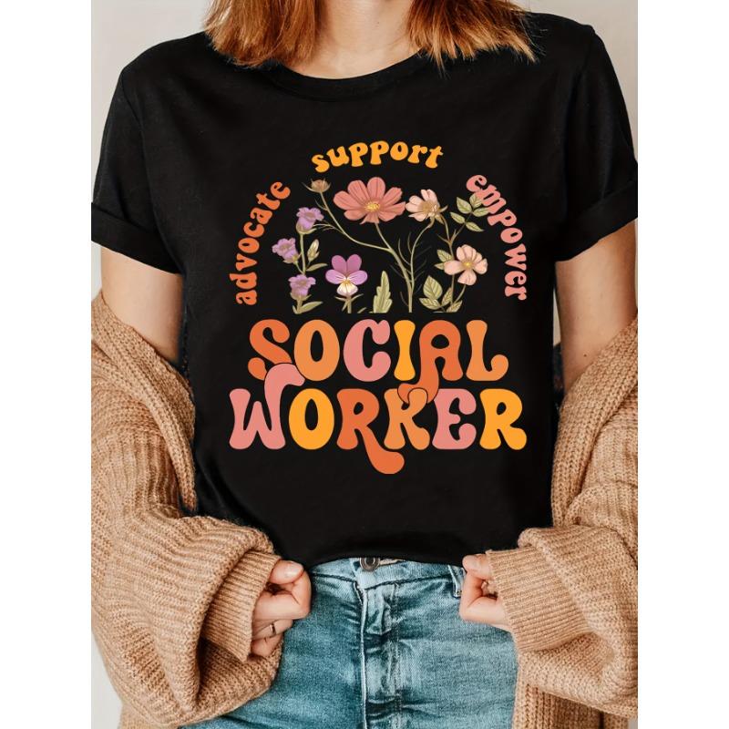 European sizes Social Worker Letter Print T-Shirt, Social Work Group T-Shirt 4XL чорний
European sizes Social Worker Letter Print T-Shirt, Social Work Group T-Shirt 4XL чорний