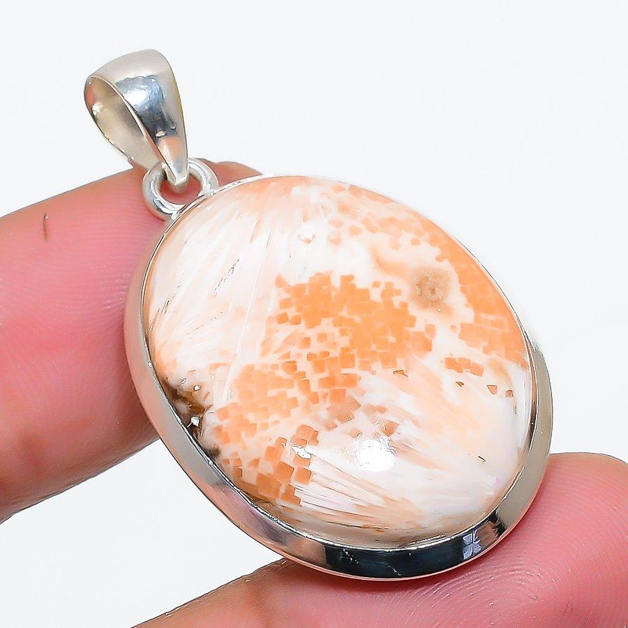 Orange Scolecite Gemstone 925 Solid Sterling Silver Jewelry Pendant 1.58 SU-10208
Orange Scolecite Gemstone 925 Solid Sterling Silver Jewelry Pendant 1.58 SU-10208
