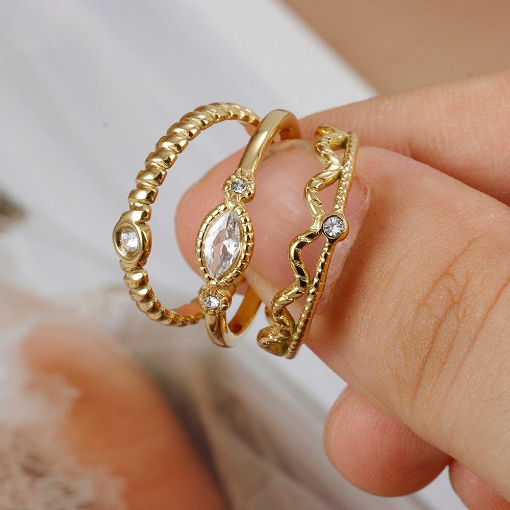 Стильное кольцо из нержавеющей стали для женщин в стиле бохо, золотого цвета, простое открытое регулируемое кольцо с кубическим цирконом, модные украшения для праздника и вечеринки
Стильное кольцо из нержавеющей стали для женщин в стиле бохо, золотого цвета, простое открытое регулируемое кольцо с кубическим цирконом, модные украшения для праздника и вечеринки