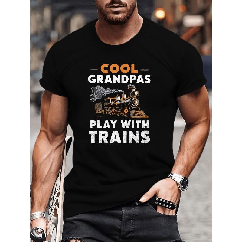 Cool Grandpas Play with Trains Graphic T-Shirt for Men - Casual, Geometric Steam Train Print, Adult Short Sleeve Summer Top 2XL чёрный
Cool Grandpas Play with Trains Graphic T-Shirt for Men - Casual, Geometric Steam Train Print, Adult Short Sleeve Summer Top 2XL чёрный