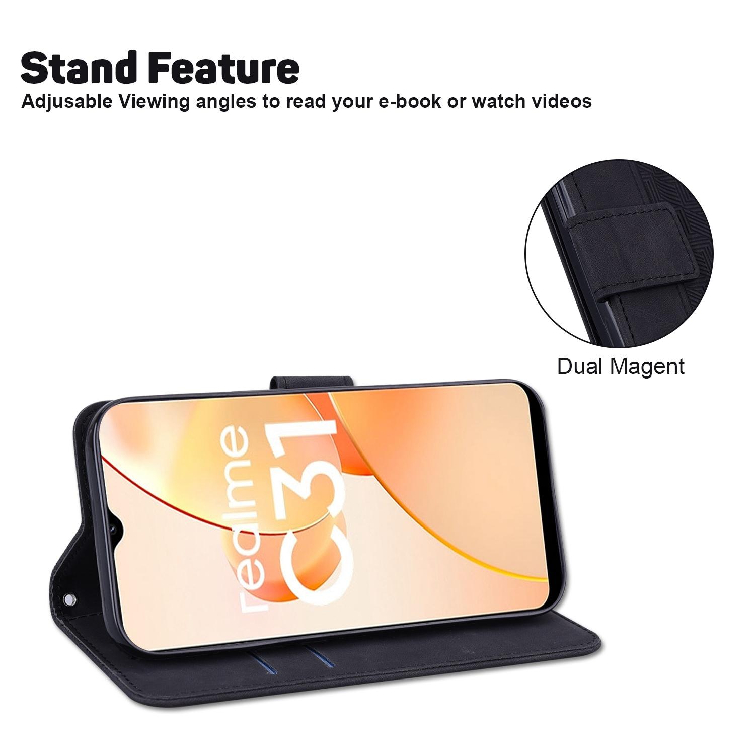 For Realme C35 Geometric Pattern Imprinted PU Leather+TPU Wallet Phone Case Stand Shell with Wrist Strap Black
For Realme C35 Geometric Pattern Imprinted PU Leather+TPU Wallet Phone Case Stand Shell with Wrist Strap Black