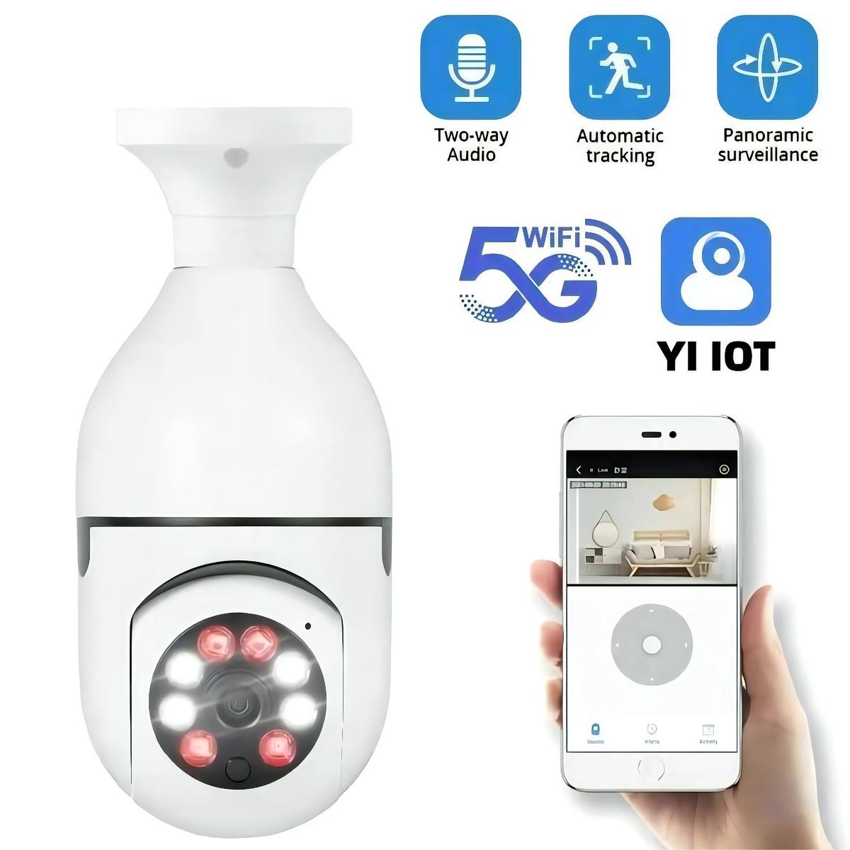 Fuers 5G Wifi IP E27 Bulb Surveillance Camera Night Vision Wireless Home 2MP CCTV Video Security Protection Baby Mini Camera White Only Camera
Fuers 5G Wifi IP E27 Bulb Surveillance Camera Night Vision Wireless Home 2MP CCTV Video Security Protection Baby Mini Camera White Only Camera
