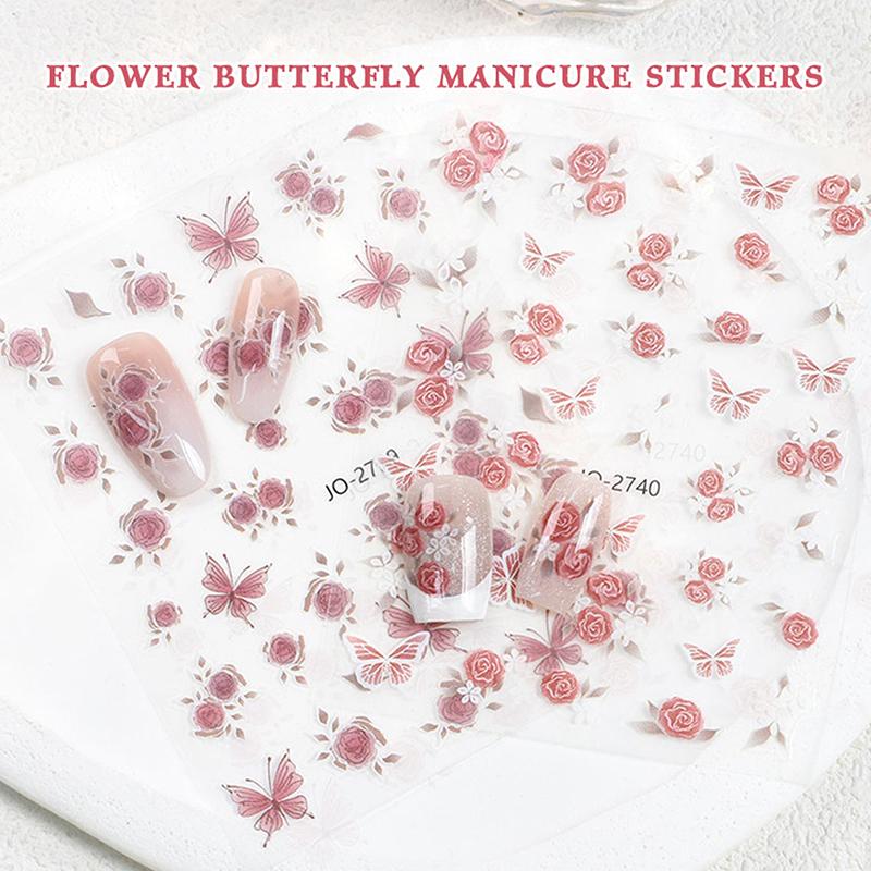 1 Sheet Rose Flower Butterfly Nail Stickers Self-Adhesive Embossed Nail Art Decals For Girls Summer Decoration Sticker A4
1 Sheet Rose Flower Butterfly Nail Stickers Self-Adhesive Embossed Nail Art Decals For Girls Summer Decoration Sticker A4