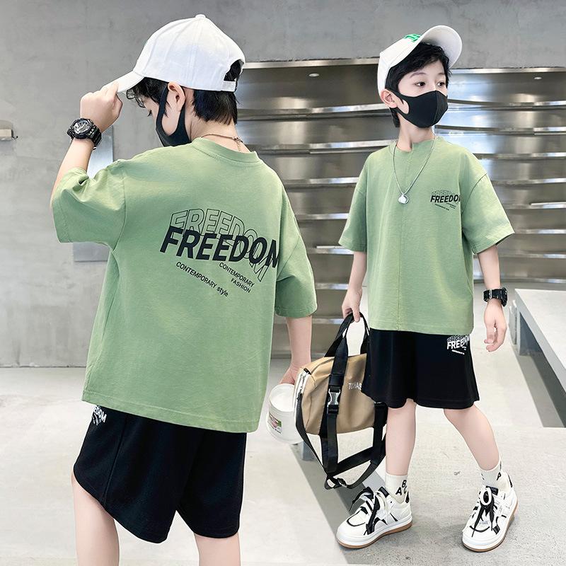 2025 Boys Stylish Pique Summer Set: Cool, Thin, and Fashionable Short Sleeves for Middle and Big Kids 160 cm
2025 Boys Stylish Pique Summer Set: Cool, Thin, and Fashionable Short Sleeves for Middle and Big Kids 160 cm