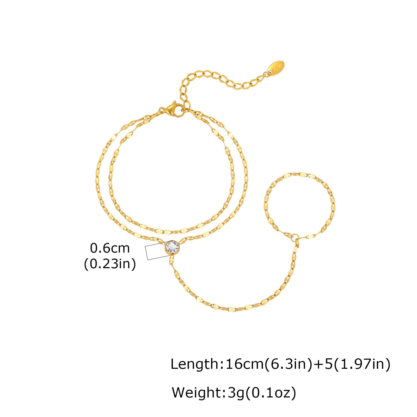 Stainless Steel Hand Chain Ring Bracelet for Women, Adjustable Gold Plated Doule-layer Bracelets, Christmas Party Zircon
Stainless Steel Hand Chain Ring Bracelet for Women, Adjustable Gold Plated Doule-layer Bracelets, Christmas Party Zircon